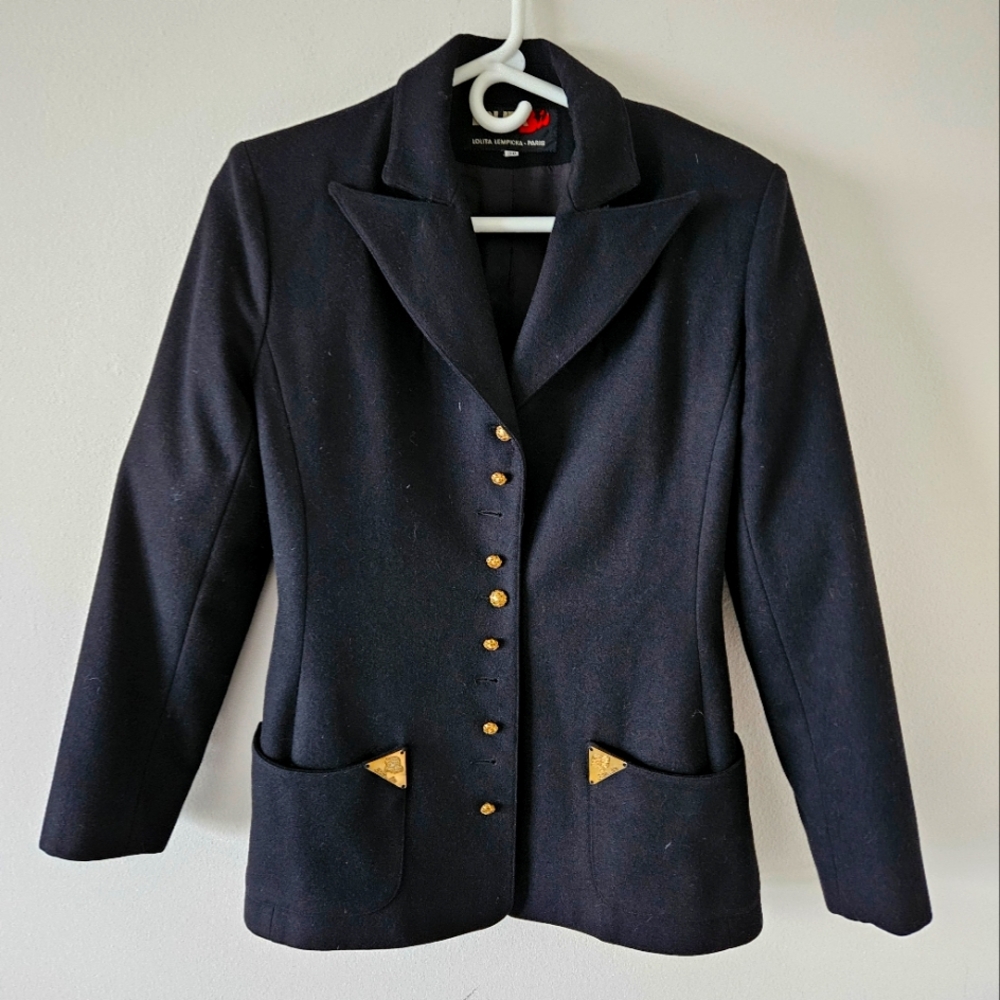 🇨🇵 Lolita Lempicka gorgeous black wool jacket made in France 🇨🇵